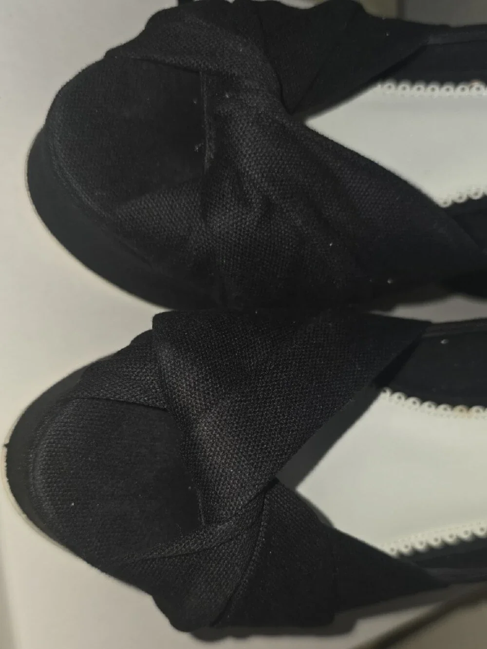 Nine West Black Knotted Peep-Toe Platform Pumps